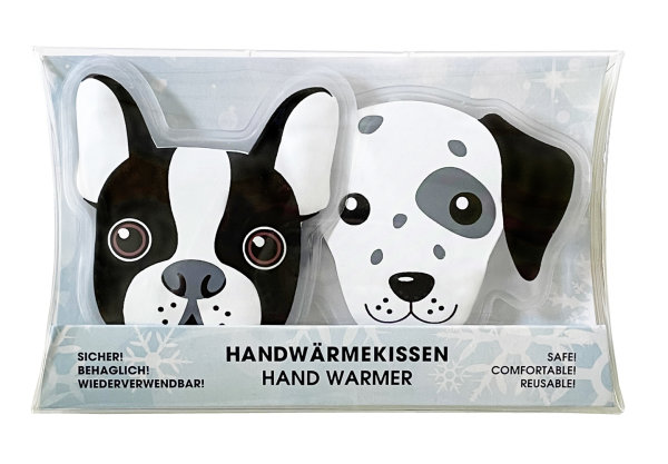 Taschenwärmer Hund, 2er Set - Wichtelgeschenk, Handwärmer, Taschenheizkissen