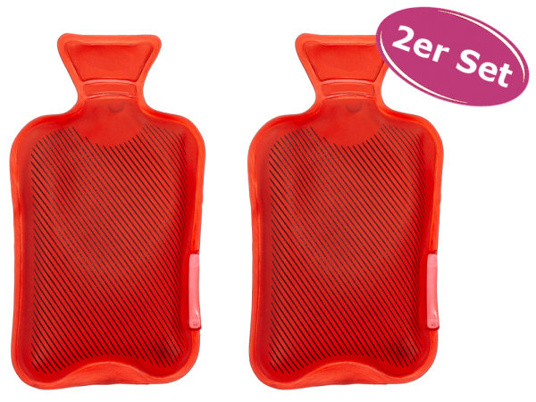 Taschenwärmer Wärmflasche, rot, 2er Set - Wichtelgeschenk, Handwärmer, Taschenheizkissen