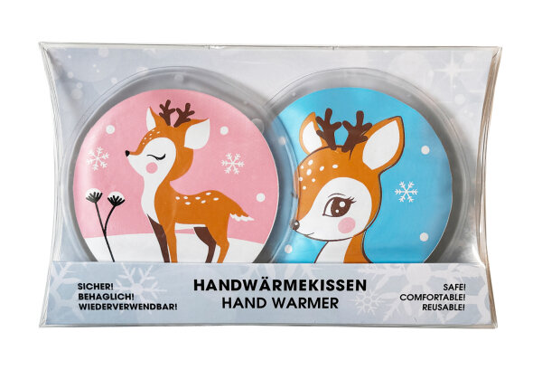 Taschenwärmer süßes Reh (2er Set) Handwärmer wiederverwendbar - Wichtelgeschenk - Taschenheizkissen