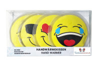 4er Set Taschenwärmer Funny Faces - Wichtelgeschenk - Handwärmer - Taschenheizkissen