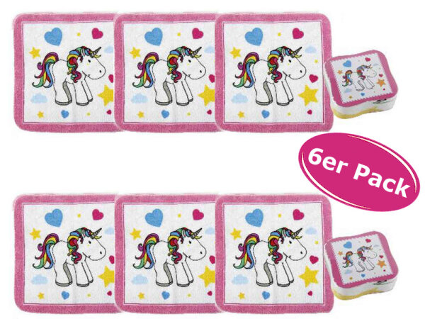 Magisches Handtuch Einhorn (6er Set) - Kindergeschenk, Mitgebsel, Kindergeburtstag