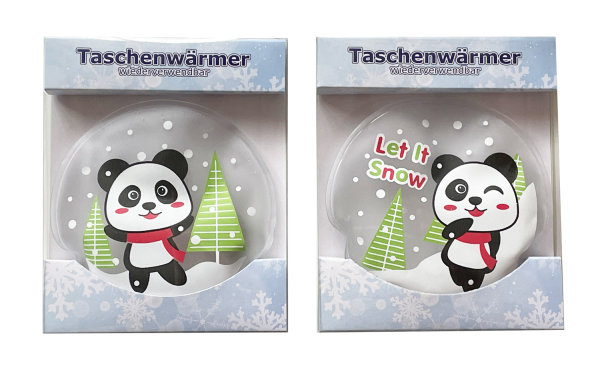 Taschenwärmer Panda, 2er Set - Wichtelgeschenk, Handwärmer, Taschenheizkissen