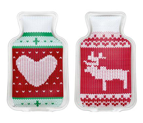 Taschenwärmer Nordic, Herz und Rentier (2er Set) - Wichtelgeschenk, Handwärmer, Taschenheizkissen