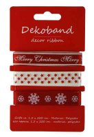 3er Set Geschenkband Weihnachten - tolles Dekoband,...