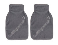 2 er Set kuschelweiche Fleece Taschenwärmer Handwärmer LIEBLINGSMENSCH GRAU 