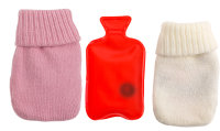 Taschenwärmer Love rosa Strickbezug (4er Set) Handwärmer wiederverwendbar, Wichtelgeschenk