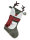 Nikolausstrumpf Rentier, rot - Nikolausstiefel - Weihnachtsdekoration