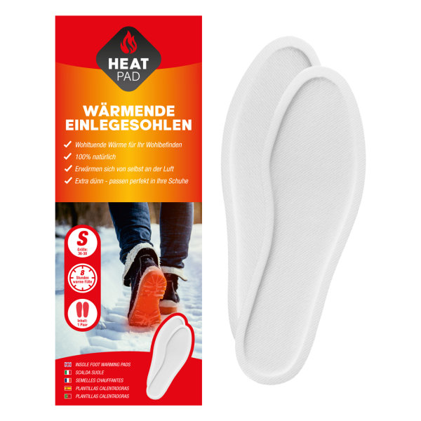 Heat Pad wärmende Schuhsohlen Gr. S (36-38) 1 Paar Fußwärmer Einlegesohlen für warme Füße