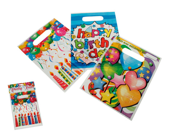Geschenktüte Kunststoff 6 Stück - Geburtstagstüte, Geburtstag, Happy Birthday