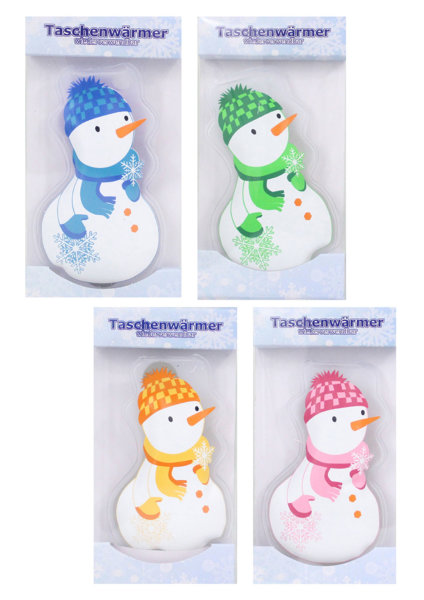 Taschenwärmer Schneemann (4er Set) Handwärmer wiederverwendbar - Wichtelgeschenk - Taschenheizkissen