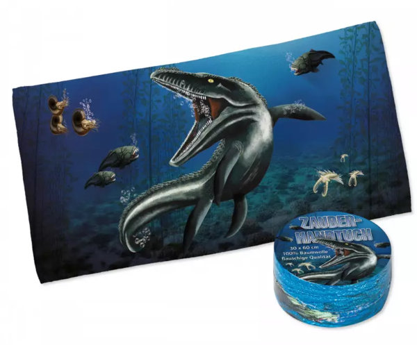 Magisches Handtuch Unterwasser Dinosaurier 60x30 cm - Zauberhandtuch, Kinder Handtuch, Kindergeschenk, Dino, Adventskalender