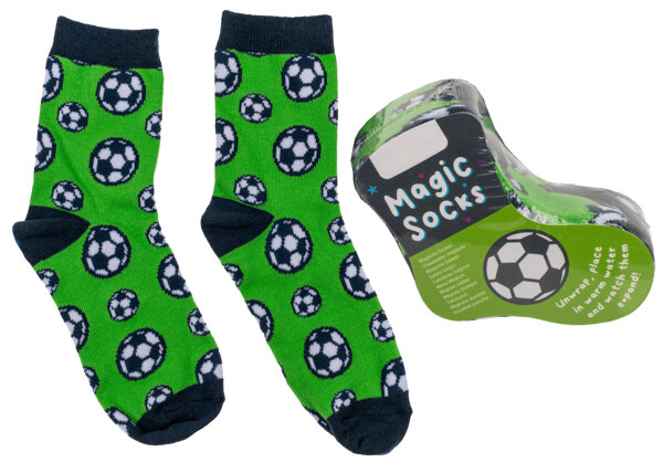 Magische Socken Fußball, 1 Paar Kindersocken Gr. 22-34 - Wichtelgeschenk, Adventskalenderfüllung, Zaubersocken