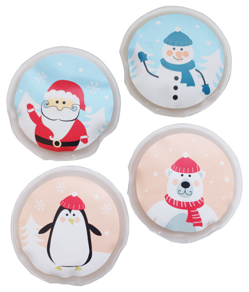 Taschenwärmer Winterzeit (4er Set) - Wichtelgeschenk, Handwärmer, Taschenheizkissen