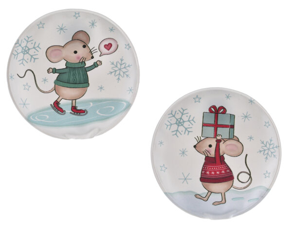 Taschenwärmer Wintermaus (2er Set) - Wichtelgeschenk, Handwärmer Maus, Taschenheizkissen, Winter, Weihnachten