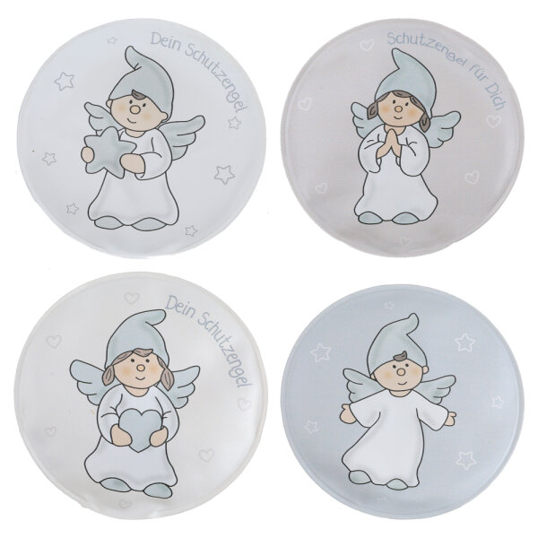 Taschenwärmer Schutzengel rund (4er Set) -  Wichtelgeschenk, Glücksbringer, Handwärmer, Taschenheizkissen