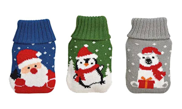 Handwärmer Winterfreunde (3er Set) mit Strickbezug - Handwärmer wiederverwendbar, Wichtelgeschenk