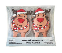 2er Pack Taschenwärmer Rentier mit Schal (Handwärmer) z.B. als Wichtelgeschenk