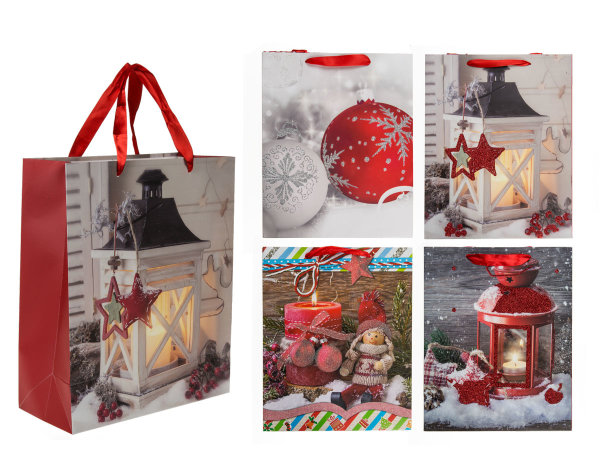 Weihnachtsgechenktüte Glitter (4er Set) Geschenktüte / Geschenktasche Weihnachten