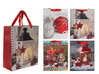 Weihnachtsgechenktüte Glitter (4er Set) Geschenktüte /...