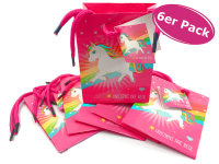 Einhorn Papier Geschenktüte 6er Set -...