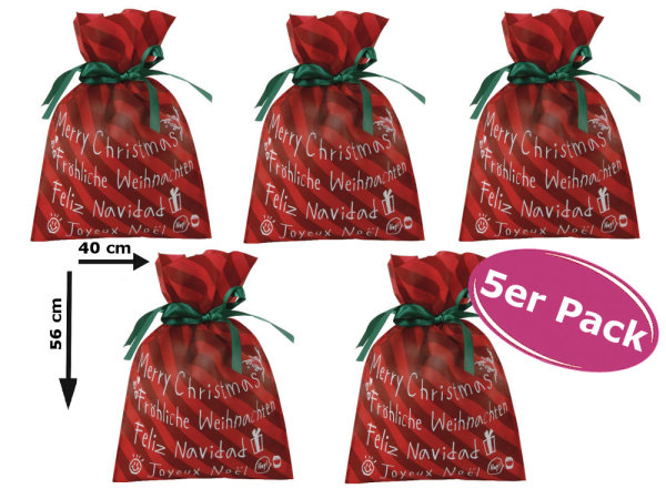Geschenkbeutel Geschenkverpackung Weihnachten 5er Set - Geschenktüte, Geschenktasche Weihnachten