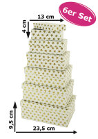 6tlg. Geschenkboxen Set goldene Sterne - Kartonagen,...