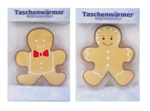 2er Set Taschenwärmer Lebkuchenmann (tolles Wichtelgeschenk) Handwärmer, Taschenheizkissen